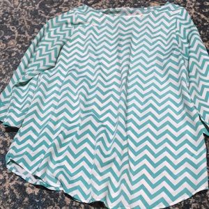 Cute teal chevron small blouse